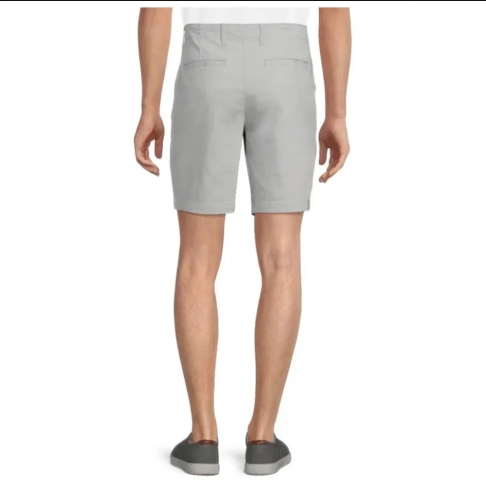 George Men's Size 42 Flat Front Shorts Above the Knee Soft Silver NWT